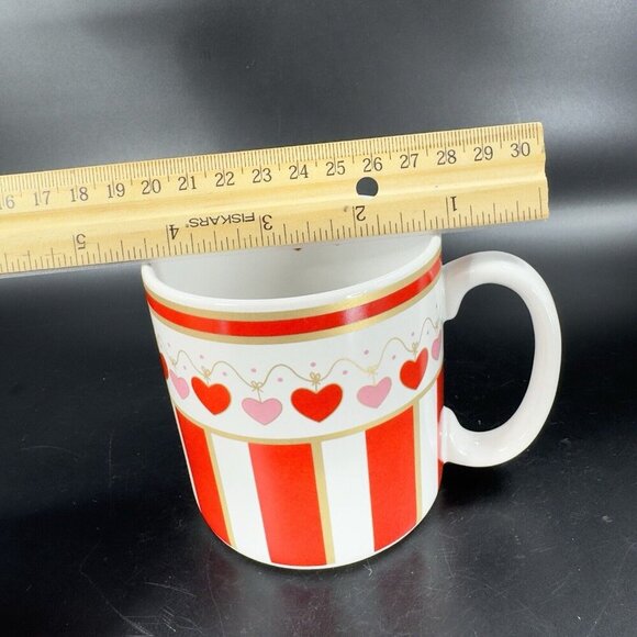Flowers Inc Balloons Ceramic Coffee Mug Cup Red Pink Hearts Made Korea Vintage - Picture 4 of 12